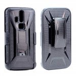 Wholesale ZTE Axon Pro A1P Armor Holster Combo Belt Clip Case (Black)